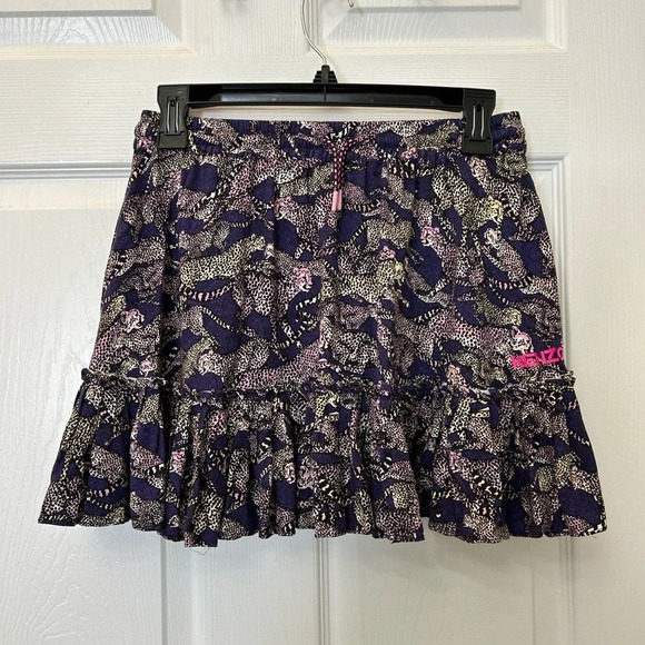 ! Kenzo Kids Animal-Print Drawstring Skirt - Purple - Picture 2 of 7
